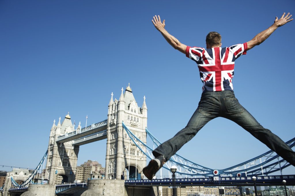 Celebrating an incentive in London at Tower Bridge